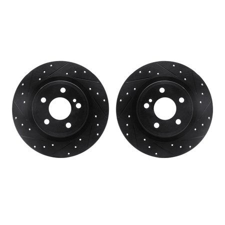 DYNAMIC FRICTION CO Rotors-Drilled and Slotted-Black, Zinc Plated black, Zinc Coated, 8002-63142 8002-63142